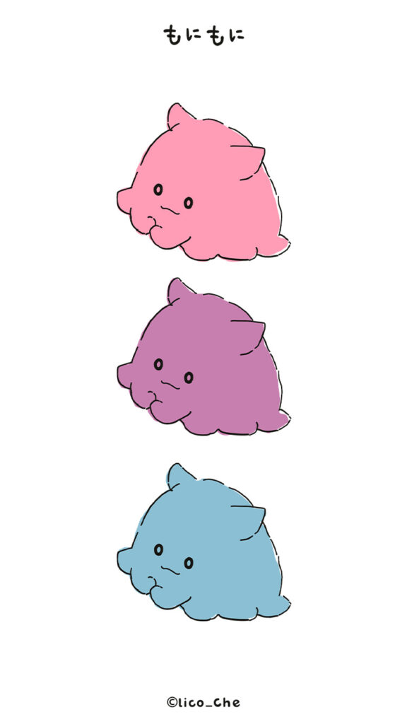 カラフルな配色のめんだこのイラスト
