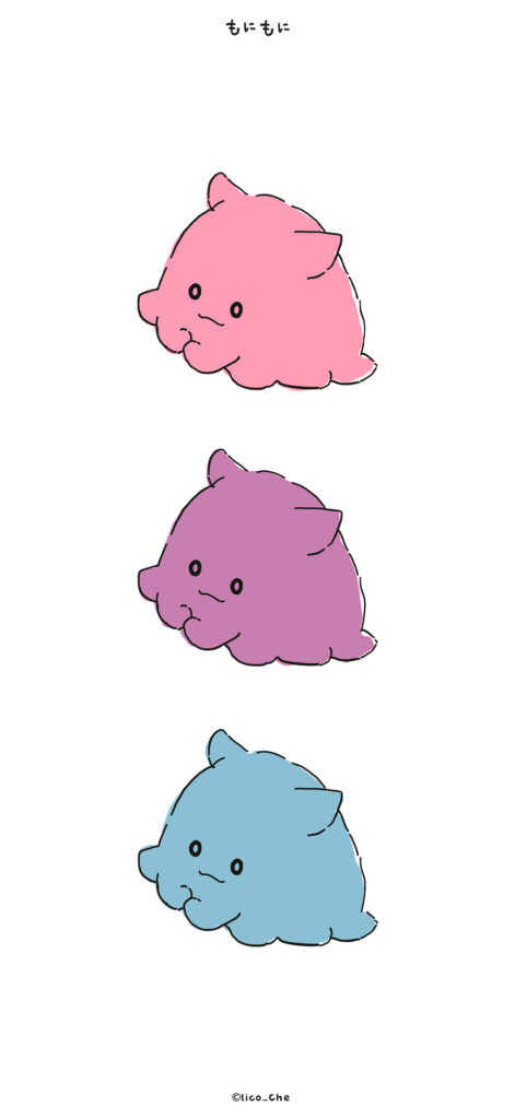 カラフルな配色のめんだこのイラスト